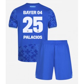 Billiga Bayer Leverkusen Exequiel Palacios #25 Tredjeställ Barn 2025-26 Kortärmad (+ Korta byxor)
